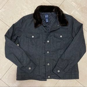 GAP Light Jacket with Collared Faux Fur